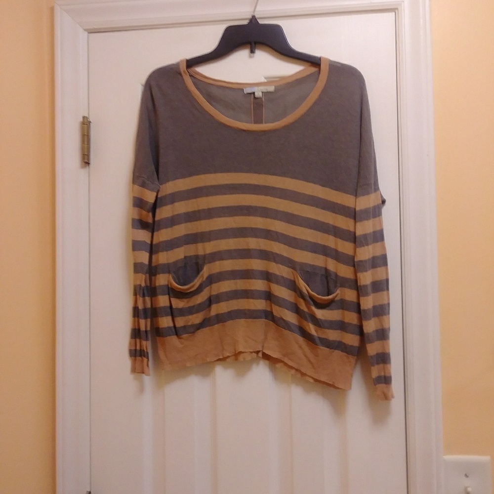 Cecico Women's Blouse Size Small Gray Striped